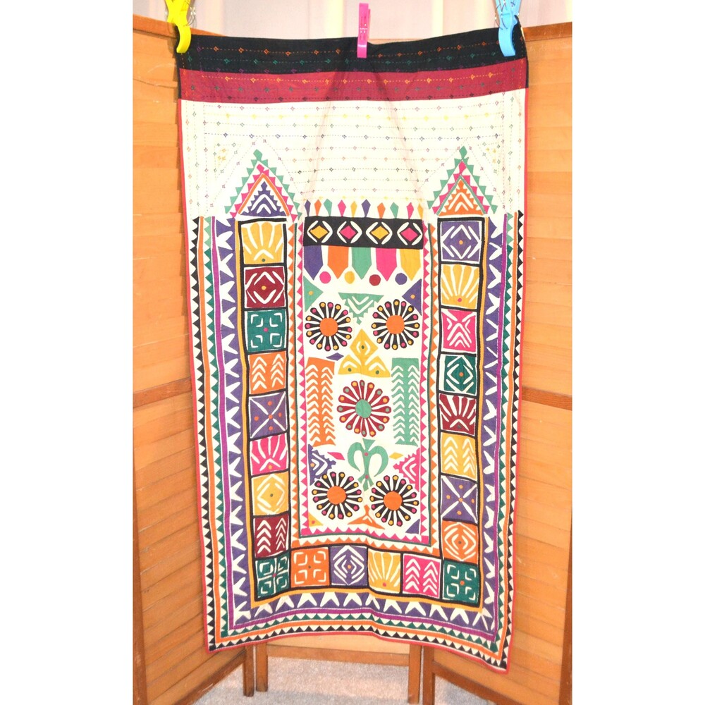 Vintage Tapestry Bold Colors Door or Wall Hanging
